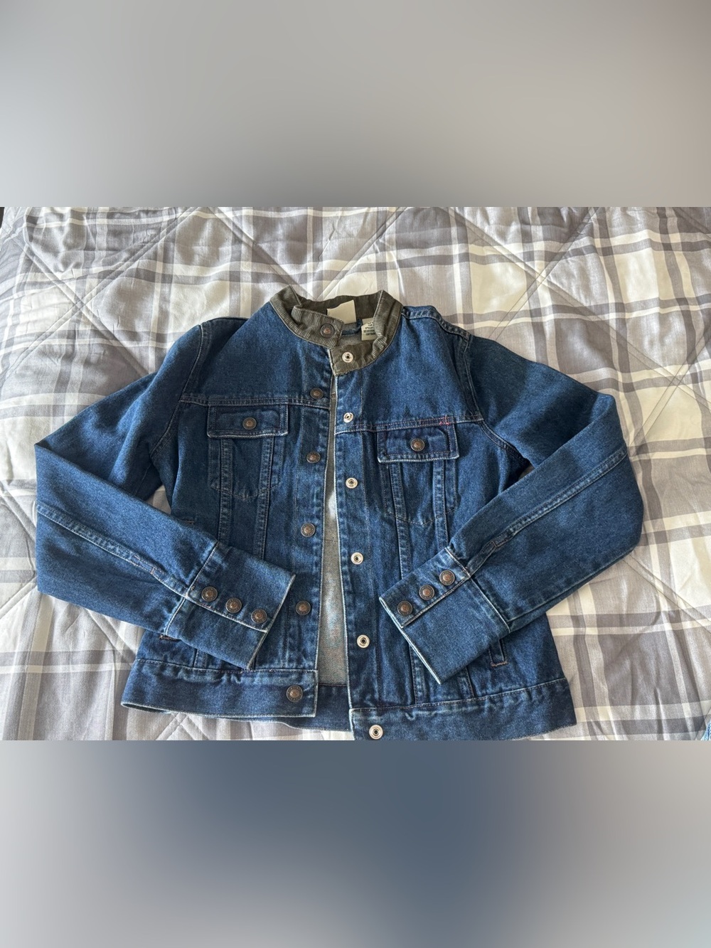 roxy jean jacket with back embroidery